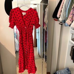 CLEOBELLA POLKA DOT MIDI DRESS